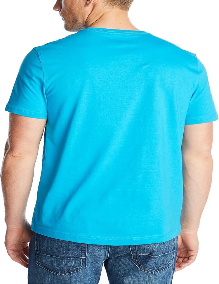 Playera Nautica De Manga Corta Con Cuello Redondo Liso Para Hombre