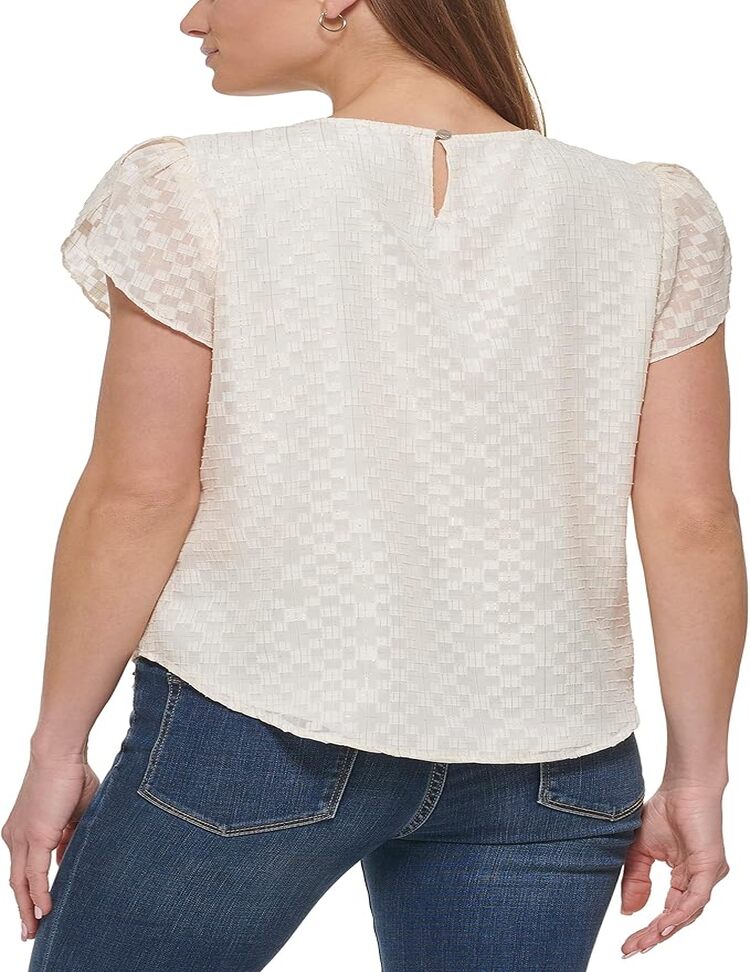 Blusa DKNY Hitsathips Everyday Con Mangas Abullonadas Y Tejido Para Mujer