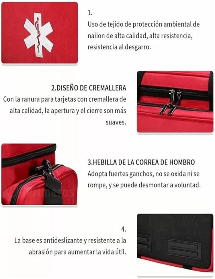 Botiquín Y Paquete De Emergencia Médicos Con Talla Grande,30Cmx50cmx28cm,Organizador De Bolsas De Primeros Auxilios EMS EMT, Bolsa De Transporte De Hombro