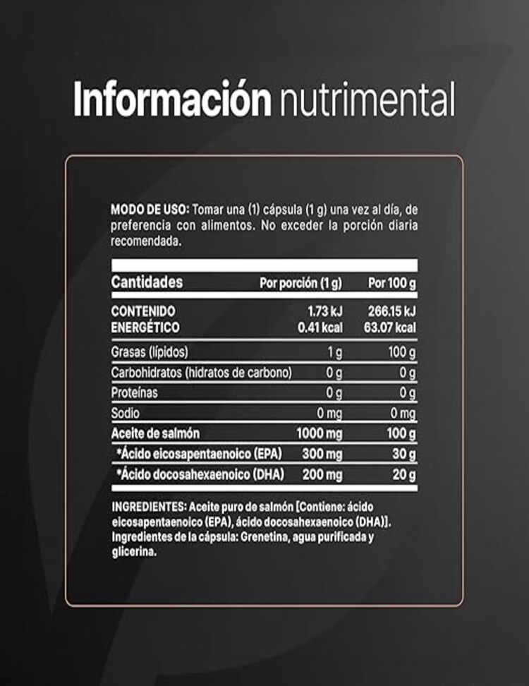 Omega 3 Aceite Puro De Salmón De 200 Cápsulas Con 1000 Mg Por Porción. Ingredientes Naturales. Omega 3 Salmon Oil B Life Suplemento Alimenticio